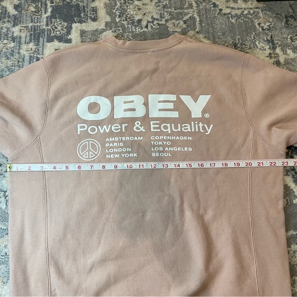 Obey Beige Power & Equality Sweatshirt - Picture 1 of 5